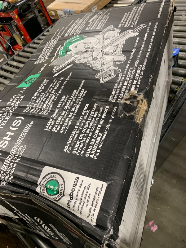 Photo 1 of Metabo HPT 10-Inch Sliding Compound Miter Saw, Adjustable Laser Guide, Double Bevel, Electronic Speed Control, 12 Amp Motor, Electric Brake (C10FSHS)