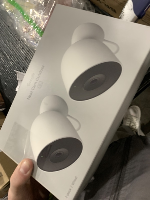 Photo 1 of Google Nest Cam Outdoor (Wired, 2nd Gen) - 2 Pack - Security Camera with 2K Video and Gemini, Night Vision, 2-Way Audio - Works with Google Home - 2025 Model - Snow