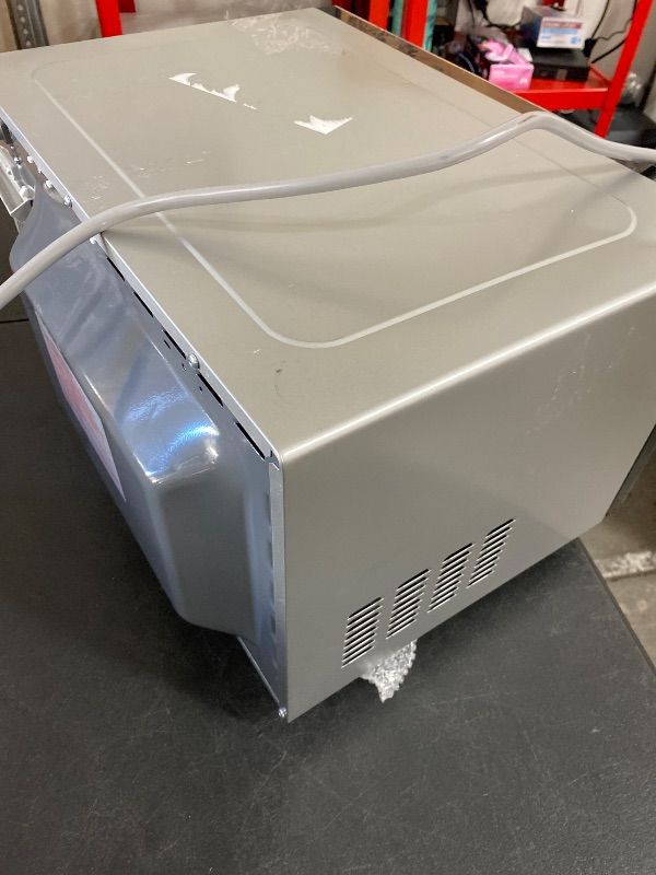 Photo 1 of *****VERY DAMAGED READ CLERK NOTES*****Panasonic Microwave Oven, Stainless Steel Countertop/Built-In Cyclonic Wave with Inverter Technology and Genius Sensor, 2.2 Cu. Ft, 1250W, NN-SN97JS (Silver)