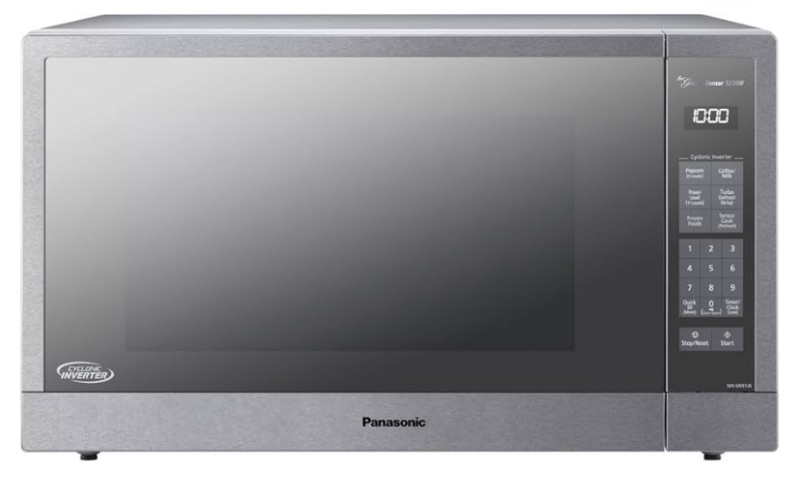 Photo 1 of *****VERY DAMAGED READ CLERK NOTES*****Panasonic Microwave Oven, Stainless Steel Countertop/Built-In Cyclonic Wave with Inverter Technology and Genius Sensor, 2.2 Cu. Ft, 1250W, NN-SN97JS (Silver)