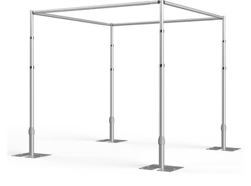 Photo 1 of EMART 10ft Square Backdrop Stand Heavy Duty, Pipe and Drape Photo Background Support Kit, Adjustable Metal Frame with Flat Base for Wedding Birthday Party Decorations