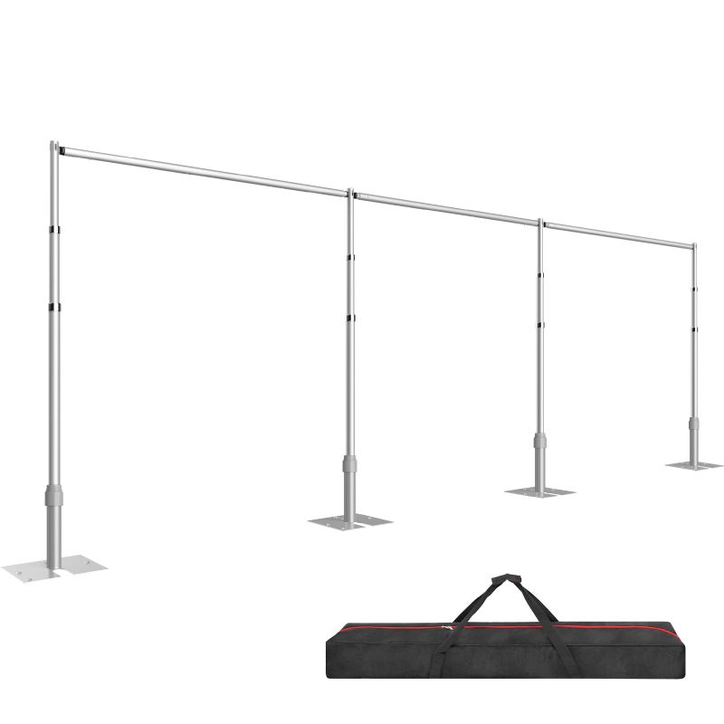 Photo 1 of EMART Backdrop Stand Heavy Duty 10ftx30ft, Adjustable Pipe and Drape Photo Background Support Kit, Metal Frame with Flat Base for Wedding Birthday Party Banquet Decorations