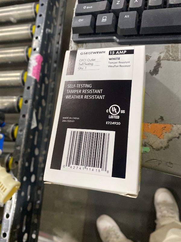 Photo 1 of 1-Pack 15 Amp GFI Electrical GFCI Outlet Self-Test Tamper Resistant (TR) Weather Resistant (WR) Ground Fault Receptacle with LED Indicator UL Listed Standard Wall Plate Included White