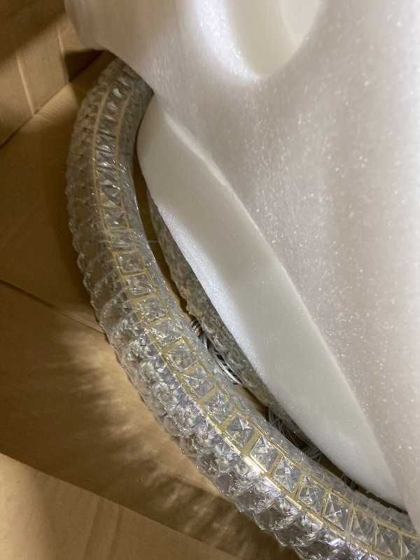 Photo 1 of IDEQUY Gold 3 Rings Crystal Chandeliers for Living Room Modern LED Dimmable Crystal Ring Hanging Pendant Light Adjustable D24in+D32in+D40in