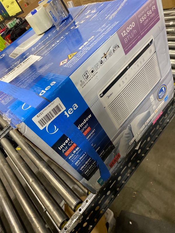 Photo 1 of Midea 12,000 BTU Smart Inverter Air Conditioner Window Unit with Heat and Dehumidifier – Cools up to 550 Sq. Ft., Energy Star Rated, Quiet Operation, Electronic Controls, Remote Control, White