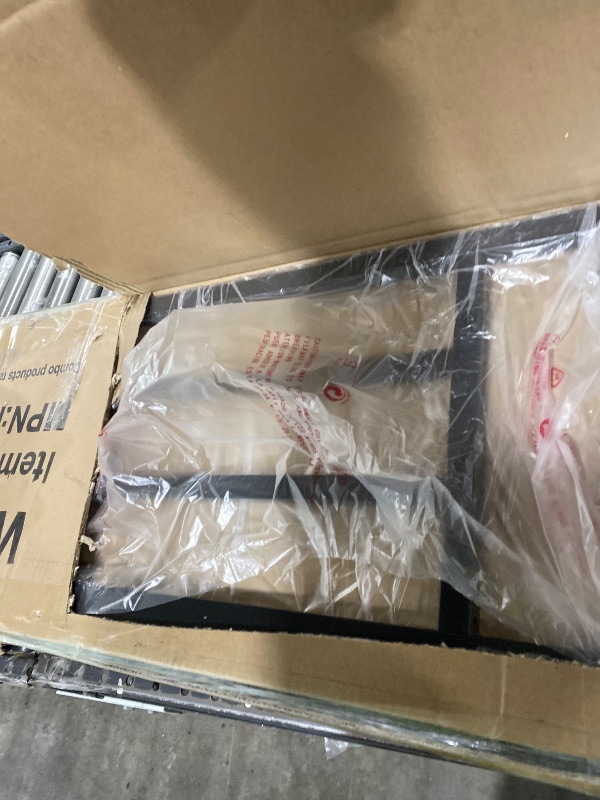 Photo 1 of KEIKI Full Size Metal Loft Bed Frame with Convertible Staircase, Built-in Storage Shelves & Wardrobe, Loft Bed with Solid Slats & Guardrail, No Box Spring Required, Easy Assembly, for Bedroom, Black