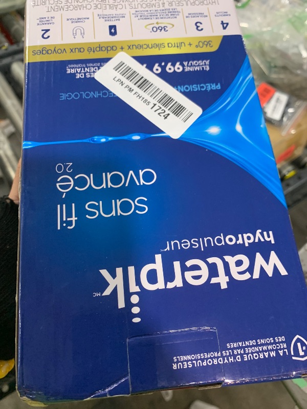 Photo 1 of Waterpik Cordless Advanced 2.0 Water Flosser For Teeth, Gums, Braces, Dental Care With Travel Bag and 4 Tips, ADA Accepted, Rechargeable, Portable, and Waterproof, White WP-580, Packaging May Vary