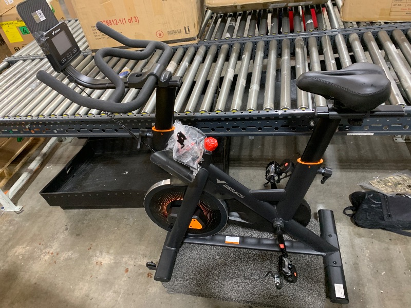 Photo 1 of Merach Magnetic Exercise Bike, Self powered Indoor Cycling Bike with Self-Developed App, 350 lbs Weight Capacity & 40 lbs Flywheel, Stationary Bikes for Home Cardio Gym Fitness