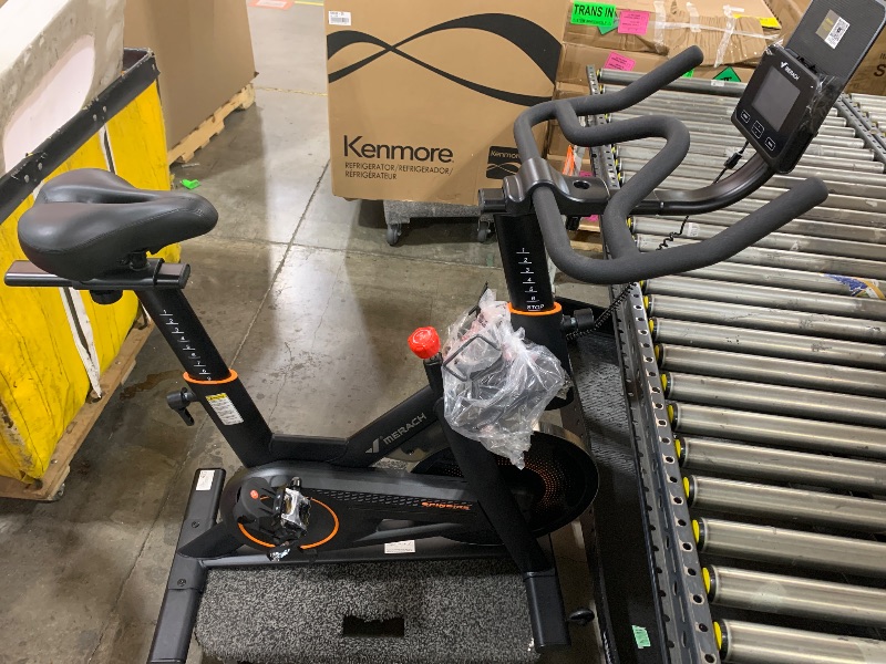 Photo 1 of Merach Magnetic Exercise Bike, Self powered Indoor Cycling Bike with Self-Developed App, 350 lbs Weight Capacity & 40 lbs Flywheel, Stationary Bikes for Home Cardio Gym Fitness
