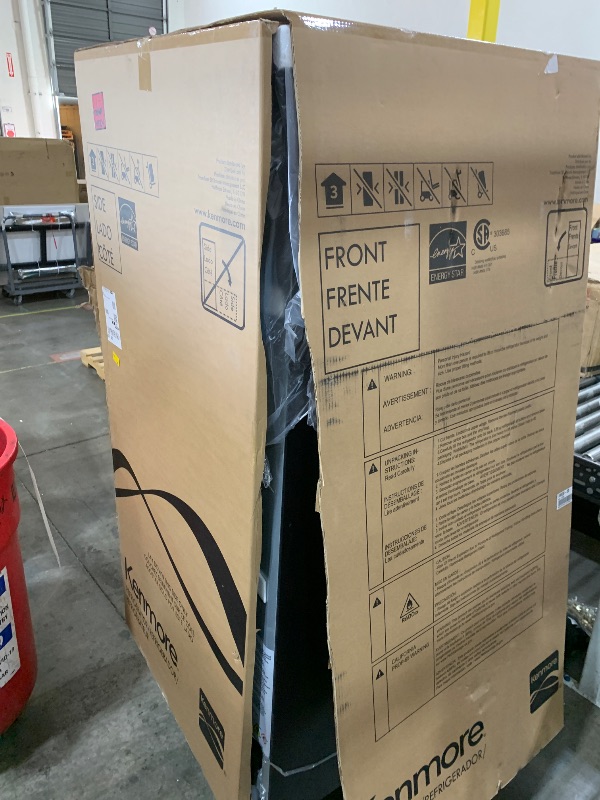 Photo 1 of Kenmore 33 in. 20.4 cu. ft Capacity Refrigerator/Freezer with Full-Width Adjustable Glass Shelving, Humidity Control Crispers, Ice Maker, ENERGY STAR Certified, Black