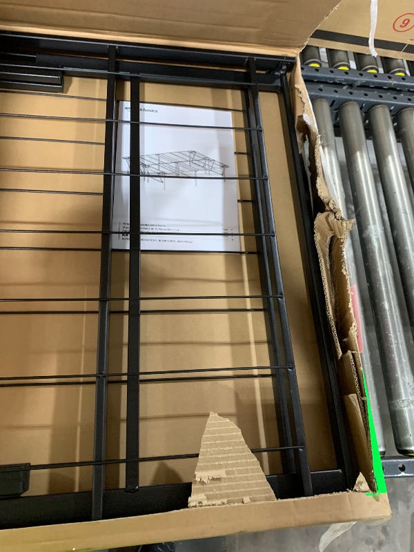 Photo 1 of Amazon Basics Bed Frame with Storage, Foldable Metal Platform, Sturdy Steel, No Box Spring Needed, 18 Inches High, Tool-Free Setup, Queen Size, Black