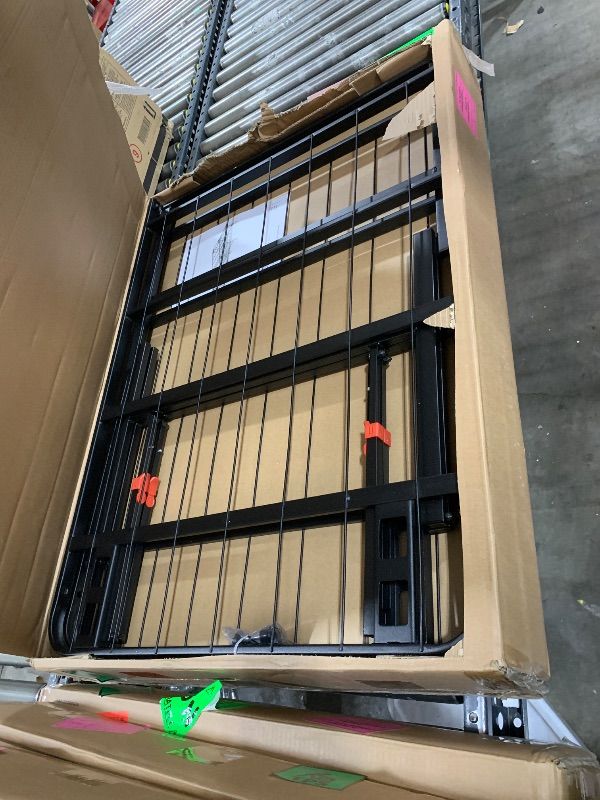 Photo 1 of Amazon Basics Bed Frame with Storage, Foldable Metal Platform, Sturdy Steel, No Box Spring Needed, 18 Inches High, Tool-Free Setup, Queen Size, Black