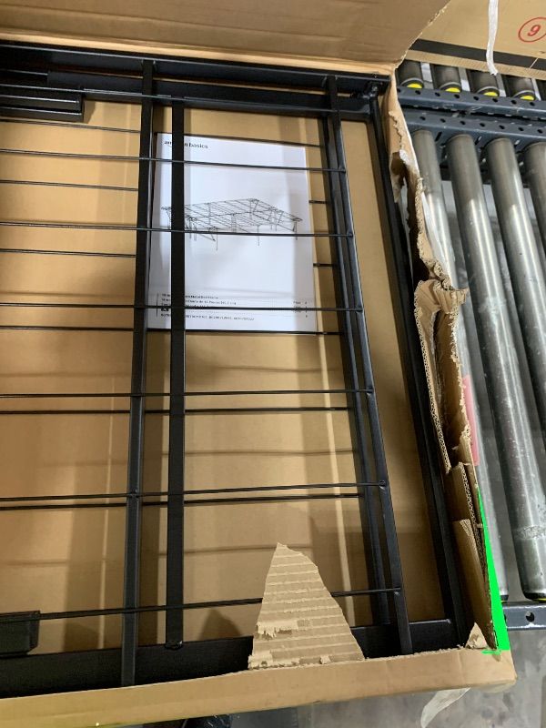 Photo 1 of Amazon Basics Bed Frame with Storage, Foldable Metal Platform, Sturdy Steel, No Box Spring Needed, 18 Inches High, Tool-Free Setup, Queen Size, Black