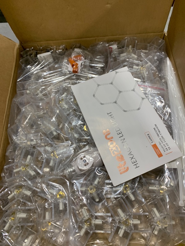 Photo 1 of Litezone Hexagon Garage Lights : 3 Level Dimmable 329W Tube 11 Grids Hexagon LED Lights - Easy Install 6500K Super Bright Hex Lights for Garage, Home Gym, Shop, Workshop, Basement, Studio