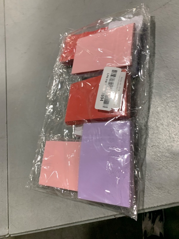 Photo 1 of 100 Pack Mini Envelopes with Colorful Blank Note Cards Small Self-Adhesive Envelopes Small Business Card Envelopes(4 x 2.7 Inches) (Pink Purple Red White)