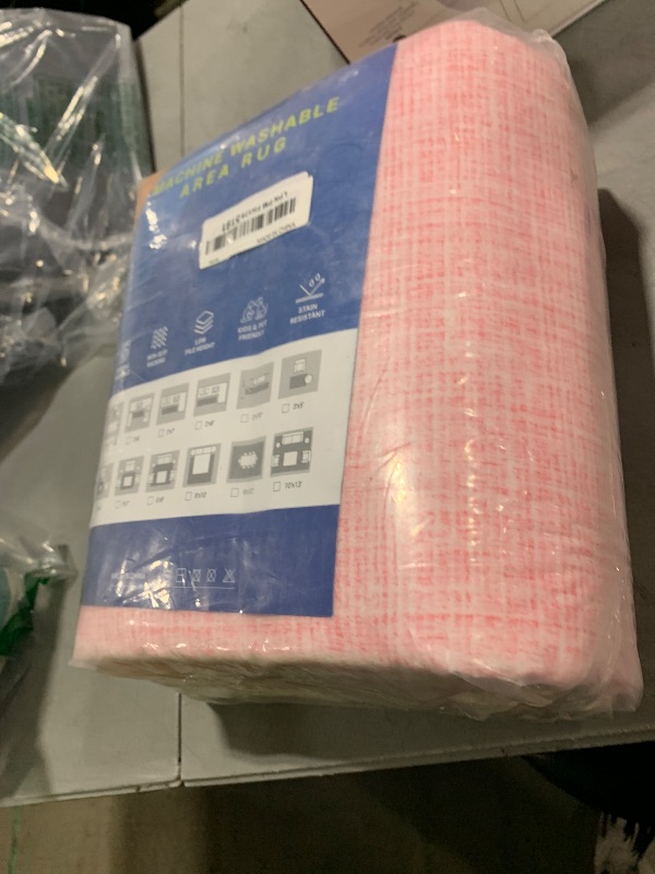 Photo 1 of GarveeHome 2.5x8 Runner Rug for Hallway Washable Kitchen Rugs Non Slip Solid Pink Modern Minimalism Soft Low-Pile Scalloped Indoor Carpet for Entryway Laundry Room Floor Mats