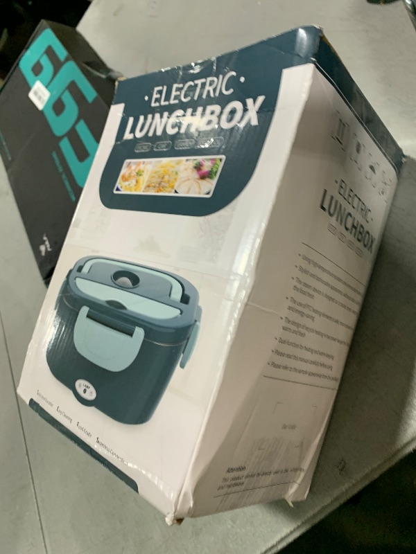 Photo 1 of Monteka Electric Lunch Box Food Heater - Leakproof Portable Food Warmer heated lunch box for adults for Car/Home/Truck with 1.5L Removable Stainless Steel Container, White Elephant Gift, 12V/24V/110V