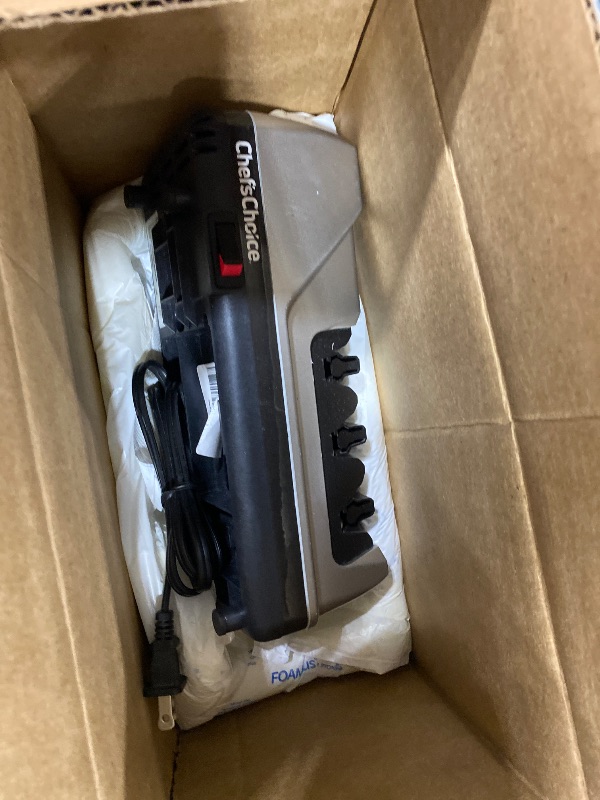 Photo 1 of Chef'sChoice Professional Electric Knife Sharpeners AngleSelect for 15- and 20-Degree Straight-Edge and Serrated Knives with Diamond Abrasives & Precision Angle Control, 2-Stage, Metallic