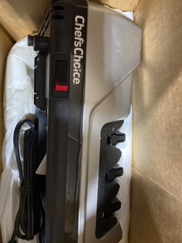 Photo 1 of Chef'sChoice Professional Electric Knife Sharpeners AngleSelect for 15- and 20-Degree Straight-Edge and Serrated Knives with Diamond Abrasives & Precision Angle Control, 2-Stage, Metallic