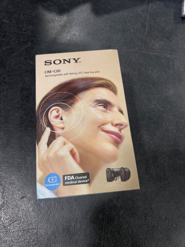 Photo 1 of Sony CRE-C20 Self-Fitting OTC Hearing Aids for Mild to Moderate Hearing Loss, Prescription-Grade Sound Quality, Compact Virtually Invisible Design, Customizable App, and Rechargeable Battery