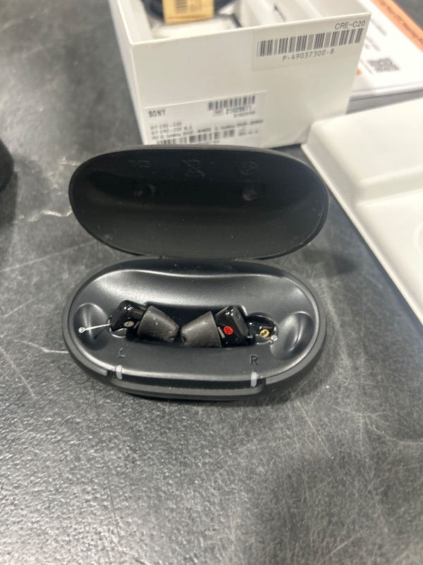 Photo 1 of Sony CRE-C20 Self-Fitting OTC Hearing Aids for Mild to Moderate Hearing Loss, Prescription-Grade Sound Quality, Compact Virtually Invisible Design, Customizable App, and Rechargeable Battery