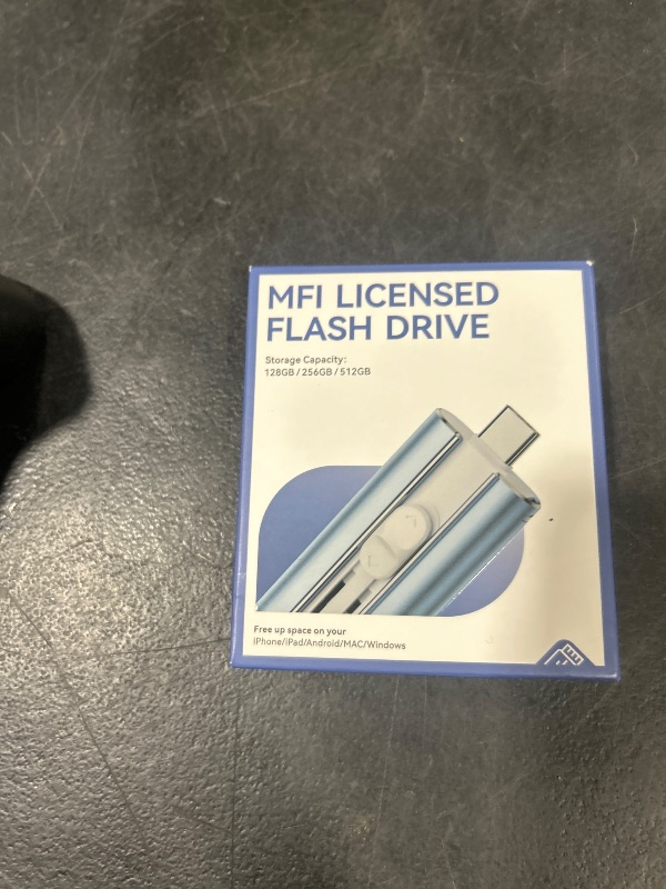 Photo 1 of MFi Certified Flash Drive 256GB for iPhone Thumb Drive, USB Memory Stick iPhone Flash Drive Photo Stick for Photos Videos, High Speed External Storage Jump Drive for iPhone/iPad/Android/PC(Sky Blue)