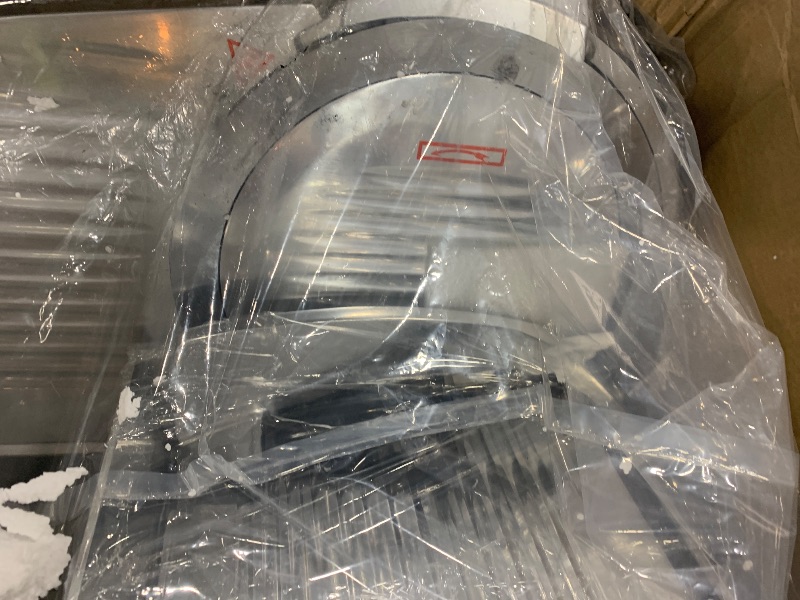 Photo 1 of Takywep Meat Slicer, 270W Semi-Automatic Stainless Steel Frozen Meat Slicer, Electric Meat Slicer for Home and Commercial Use, 12 Inch Carbon Steel Blade, Adjustable Thickness 0-16 mm, Silver