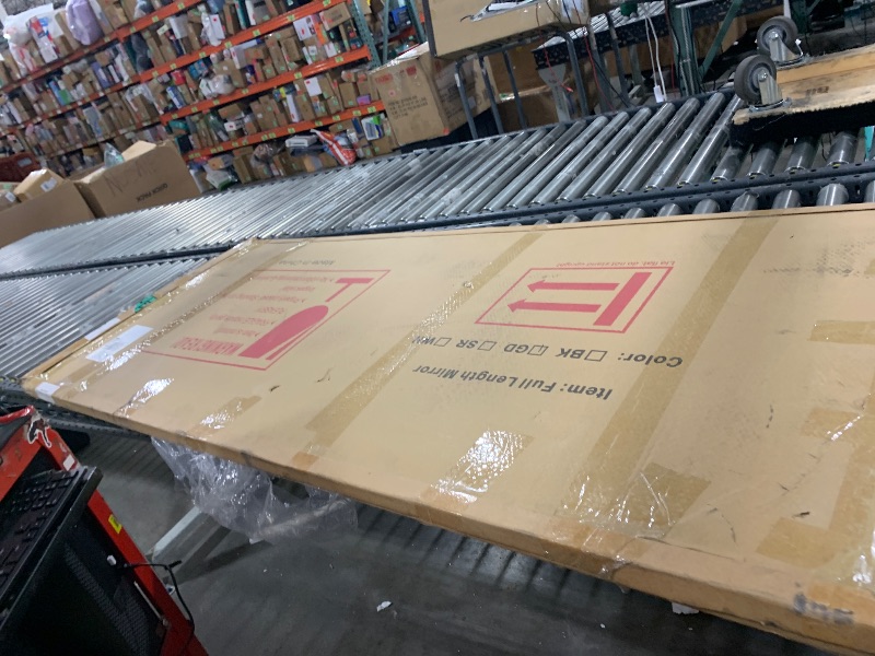 Photo 1 of Suidia Full Length Mirror, 71"x32" Floor Standing Mirror Freestanding, Full Body Mirrors with Stand for Bedroom, Hanging Mounted for Living Room Cloakroom, Gold, Rectangular Style