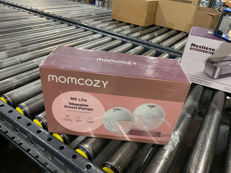 Photo 1 of Momcozy M5 Lite Hands-Free Wearable Breast Pump, DoubleFit Flange for Baby-Like Comfort, 3 Modes & 9 Suction Levels, No Flange Insert or Hard Carry Case, 24mm, 2-Pack, Cozy Red