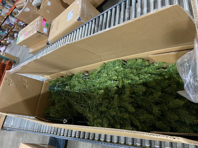 Photo 1 of National Tree Company 12 ft Pre-Lit Dunhill Fir Artificial Christmas Tree, 1,500 Clear Lights, 7,794 Tips, Includes Stand, Green