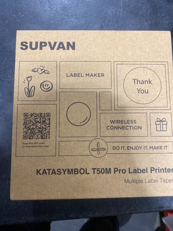Photo 1 of SUPVAN T50M Pro Bluetooth Label Maker Machine with 4 Tapes, Wide Waterproof Label, Versatile App with 40 Fonts and 650+ Icons, Inkless Labeler for Home, Kitchen, School, Office Organization, Black