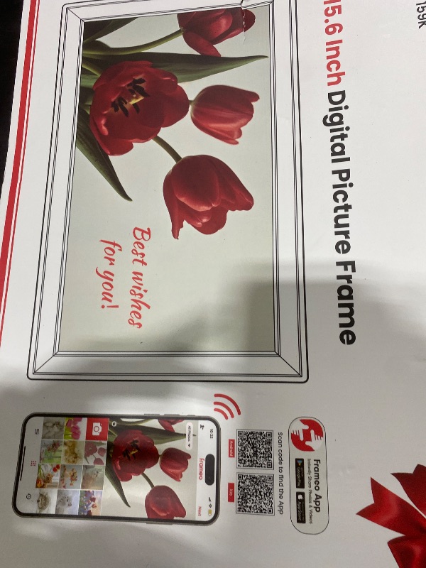 Photo 1 of BIGASUO Digital Picture Frame Frameo 15.6" WiFi Electronic Photo Frames Large with 64GB Memory 1920x1080 IPS FHD Touch Screen Share Moments Instantly Anywhere Photo Gifts for Parents and Grandparents