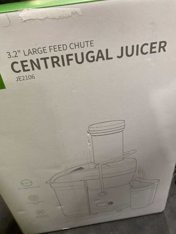 Photo 1 of GDOR Powerful 1200W Juicer with Larger 3.2" Feed Chute, Titanium Enhanced Cutting System, Centrifugal Juice Extractor Maker with Heavy Duty Full Copper Motor, Dual Speeds, BPA-Free, Silver
