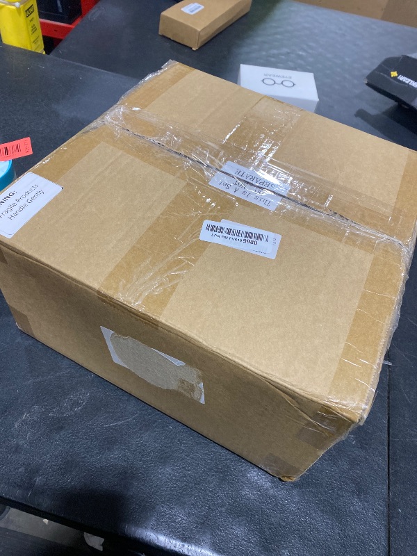 Photo 1 of Leinuosen 7 Pcs Large Buffet Risers Set 6" to 12" Acrylic Display Box Catering Dessert Table Riser Food Display Decorative Stand with Hollow Bottom for Catering Supplies(White, Square)