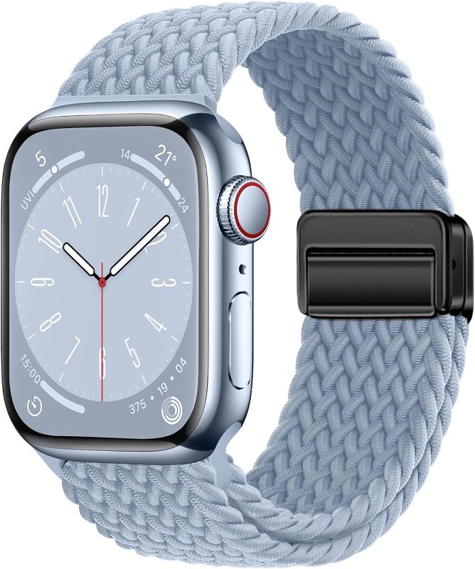 Photo 1 of Sport Loop Compatible with Apple Watch Band 38mm 40mm 41mm 42mm 44mm 45mm 46mm 49mm for Women Men,Magnetic Strap Stretchy Braided Wristband for iWatch Series 11 10 9 8 7 6 5 4 SE Ultra 3 2 1