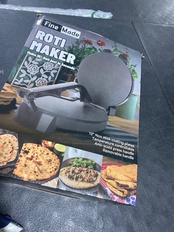 Photo 1 of FineMade Compact 10'' Roti Maker Machine, Electric Tortilla Press with Detachable Handle, Prensa Para Tortillas,Chapati Maker Machine, Burrito Maker, Tortillera, Black