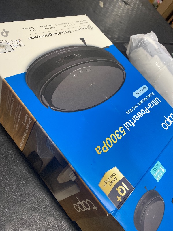 Photo 1 of Tapo Ultra-Slim LiDAR Smart Navigation Robot Vacuum and Mop, 5300Pa Max, 97%+ Dust Pickup, Customizable Cleaning, Self-Charging, Works w/Alexa & Google Home, RV20 Max