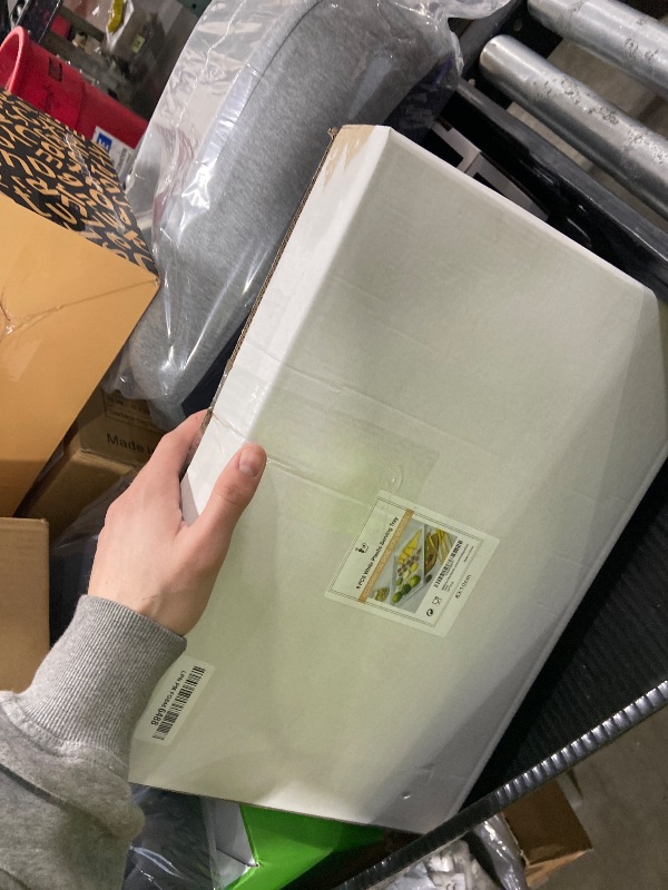 Photo 1 of I00000 8 Pack White Plastic Serving Tray, 15" x 10" Rectangle Food Trays, Disposable Serving Platter for Parties, Internal Inclined Design Perfect for Weddings and Party