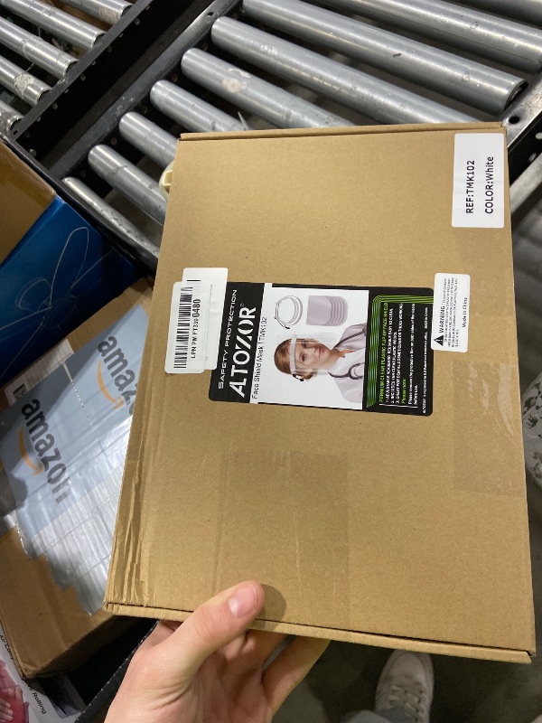 Photo 1 of Altozor Full Protection Face Shield, 10 Count, White, Anti-Fog Transparent Visor with Adjustable Headband, Flip-Up Design, Fits Over Glasses, Dental Cosmeticians Medical Use