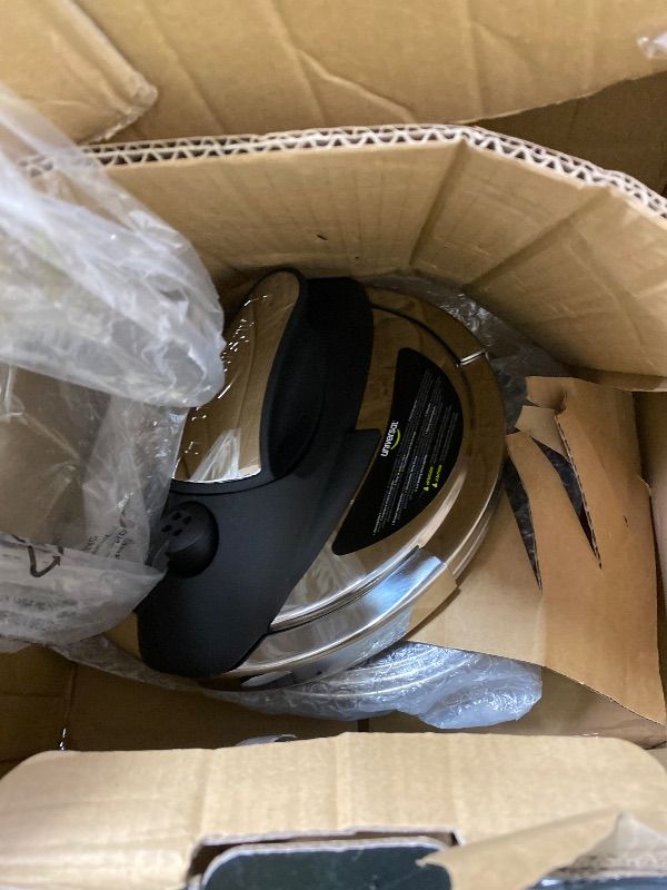 Photo 3 of Universal (6.3 Quart / 6 Liter) Stainless Steel Easy Use Pressure Cooker + Extra Glass Lid, Induction Compatible, Pressure Cooker & Multipurpose Pot, 7 servings