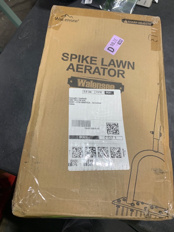 Photo 1 of Walensee Lawn Aerator Spike Metal Manual Dethatching Soil Aerating Lawn with 15 Iron Spikes, Pre-Assembled Grass Aerator Tools for Yard, Lawn Aeration, Garden Tool, Revives Lawn Health, Patented