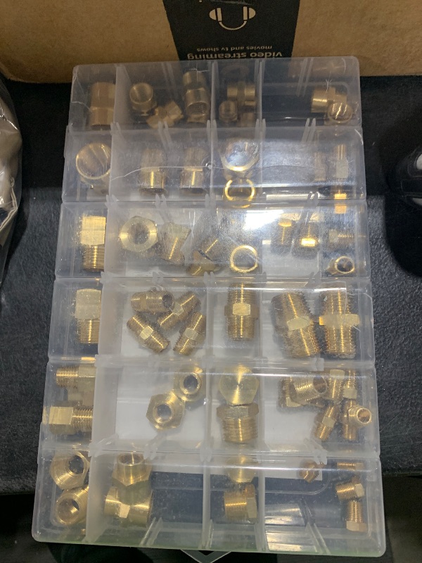 Photo 1 of KOOTANS 66PCS Brass Pipe Fittings Assortment Kit NPT Adapter Fitting, Reducer Bushing, Hex Nipple, Reducing Hex Coupling, Pipe Head Brass Plug Kit