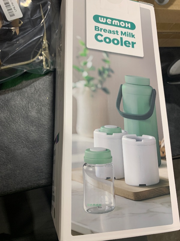 Photo 1 of WEMOH Breast Milk Cooler Bottle - 12H+ Ice-Cold/24H Safe Storage, Compatible with Spectra Pumps, TSA Approved Travel Chiller, 18oz (2x9oz) Lightweight Leakproof Container for Work, Green