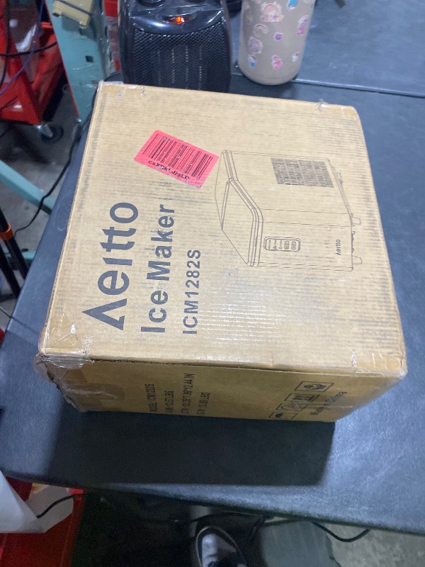 Photo 1 of Aeitto Countertop Ice Maker Machine, 26lbs Ice in 24H, 8 Bullet Ice Cubes in 6 Mins, Self-Cleaning Portable Ice Maker with 2 Ice Sizes, Basket & Scoop for Home, Kitchen, Office, Stainless Steel