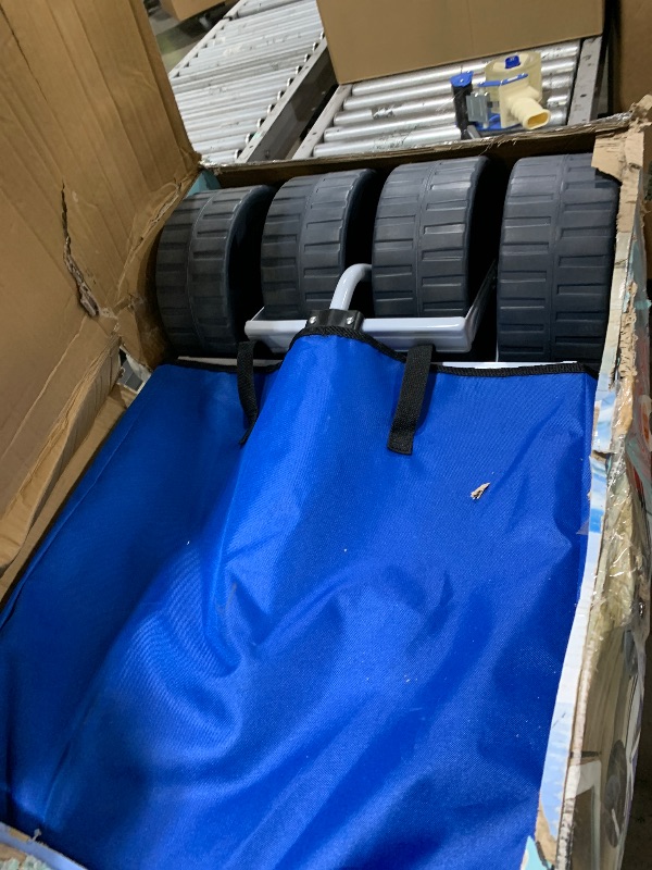 Photo 1 of Mac Sports Heavy Duty Collapsible Folding All Terrain Utility Beach Wagon Cart, Blue/White