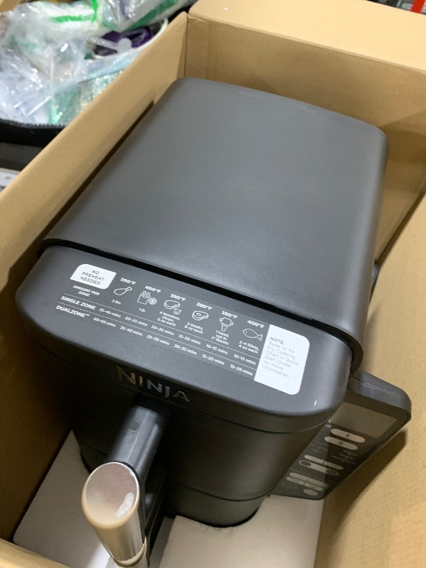 Photo 1 of Ninja Air Fryer, 8 QT DoubleStack 2-Basket, Space Saving Design, Cooks 2lb Chicken Wings, Feeds up to 6 People, 6-in1 Air Fryer, Roast, Bake & More, Easy to Clean, Dishwasher Safe Parts, Black, SL201