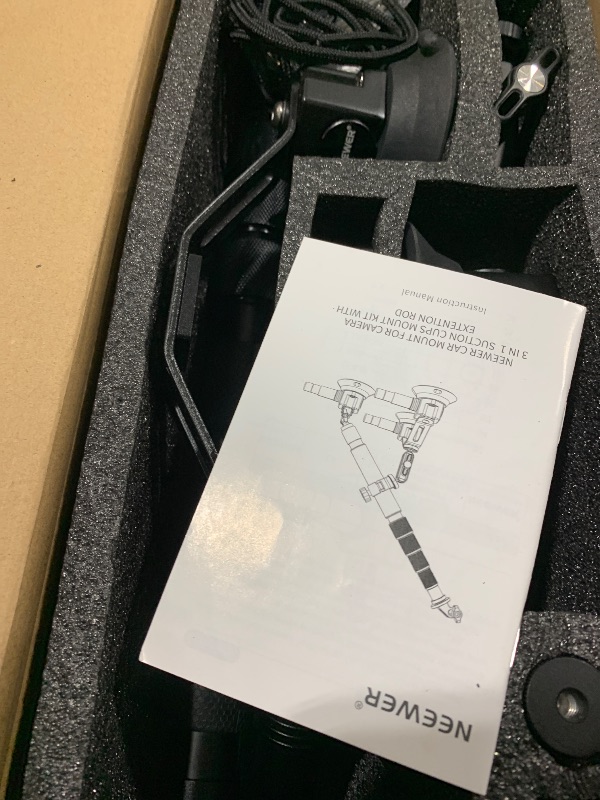 Photo 1 of NEEWER Triple Suction Cup Car Mount Compatible with Insta360 X5 X4 GoPro DJI OSMO 360 Cameras, Quick Release Outside Windshield Magic Arm Mount Kit with 2 in 1 Extension Pole/Selfie Stick, CA065