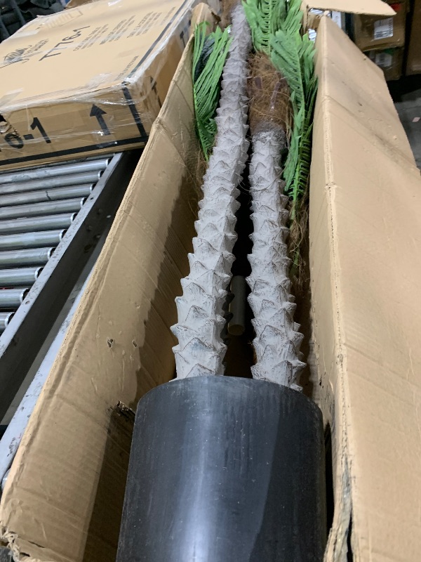 Photo 1 of Keeplush 8.5ft Tall Artificial Palm Tree for Outdoors - Triple Phoenix Palm, UV Resistant, Large Fake Silk Palm Tree - Perfect for Patio, Poolside, Home Indoor Aesthetic Decor