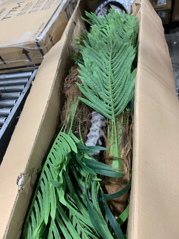 Photo 1 of Keeplush 8.5ft Tall Artificial Palm Tree for Outdoors - Triple Phoenix Palm, UV Resistant, Large Fake Silk Palm Tree - Perfect for Patio, Poolside, Home Indoor Aesthetic Decor