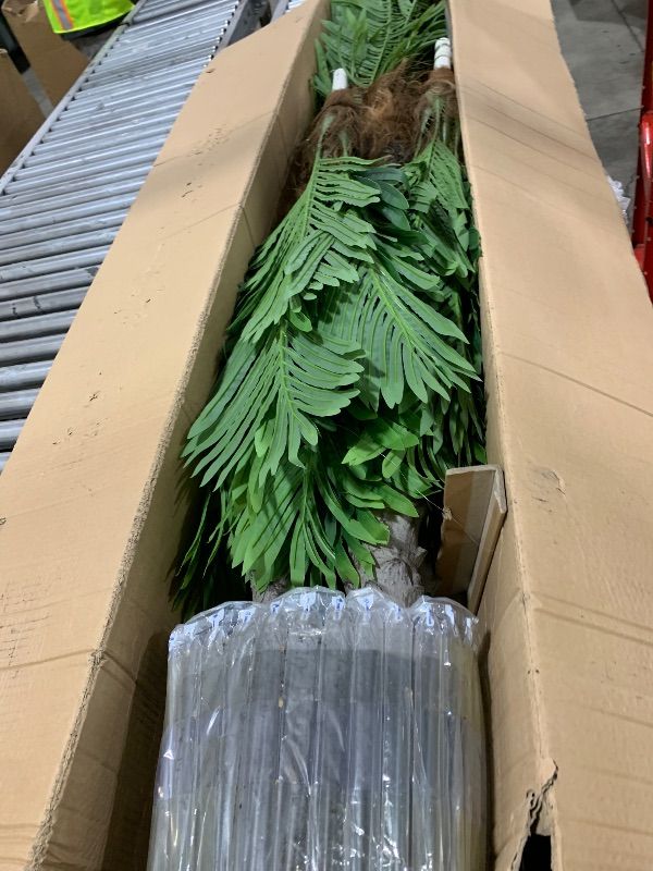 Photo 1 of Keeplush 8.5ft Tall Artificial Palm Tree for Outdoors - Triple Phoenix Palm, UV Resistant, Large Fake Silk Palm Tree - Perfect for Patio, Poolside, Home Indoor Aesthetic Decor